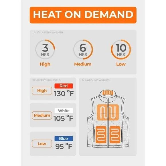 Ororo Women's Sz Small Black 4-Zone Classic Heated Vest w/Battery - Picture 8 of 8